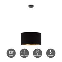 Scandinavische stijl Hanglamp - Corduroy Lampenkap - Cilinder - Black - ø40 x 126 cm - E27 Fitting - Geschikt voor Woonkamers en slaapkamers - Inclusief 1 meter kabel - thumbnail