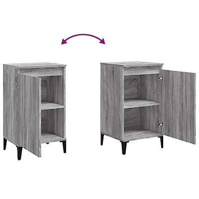 Nachtkastje 40x35x70 cm bewerkt hout grijs sonoma eikenkleurig