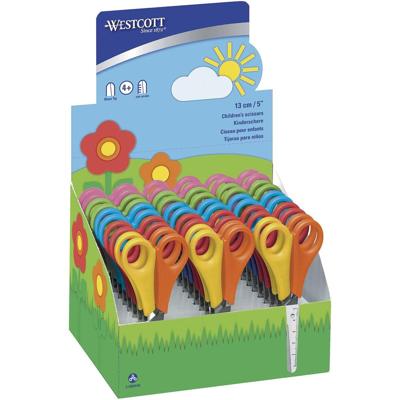 Westcott kinderschaar, ft 13 cm, rechts en links, RVS, geassorteerde kleuren, display van 30 stuks Westcott kinderschaar, ft 13 cm, rechts en links, RVS, geassorteerde kleuren, display van 30 stuks