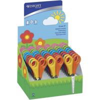 Westcott kinderschaar, ft 13 cm, rechts en links, RVS, geassorteerde kleuren, display van 30 stuks - thumbnail