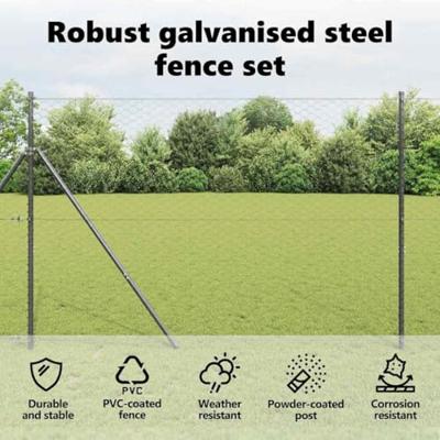 VidaXL Afrasteringspaal grijs 10 x 1,6 m (50 mm gaas) staal en pvc
