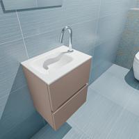 MONDIAZ ADA 40cm toiletmeubel smoke. LEX wastafel talc links 1 kraangat - thumbnail