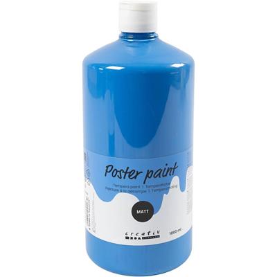 Creativ Company Tempera verf mat, primair blauw, 1000 ml/ 1 fles