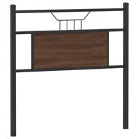 Hoofdbord 75 cm bewerkt hout en staal bruin eikenkleurig - thumbnail