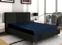 Dubbel Jersey Topper Hoeslaken - Navy - 190x200 cm - Jersey - Villa Park - Voor Matrassen Tot 8 CM - thumbnail