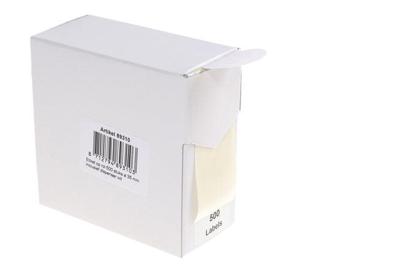 Etiket rillprint 35mm 500st op rol wit
