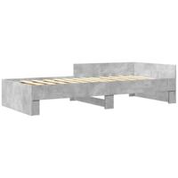 Bedframe bewerkt hout betongrijs 90x190 cm - thumbnail