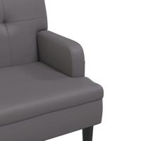 Bankje met rugleuning 112x65,5x75 cm kunstleer grijs - thumbnail