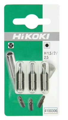 Hikoki Accessoires Bits 1/4" Hexagonal 1.5/2/2.5 mm 4100306