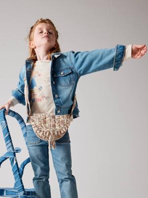 Meisjestas met bloemenprint beige, bedrukt Meisjestas met bloemenprint beige, bedrukt