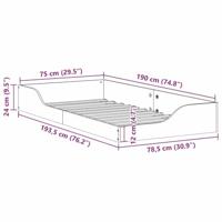 Bedframe Wasbruin 75 x 190 cm Massief grenenhout - thumbnail