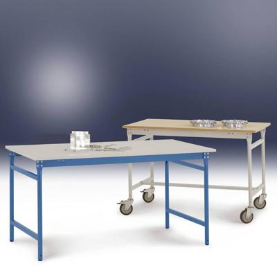 Manuflex BB3009.9006 Bijzettafel basis stationair met PVC-tafelblad in aluminium zilver vergelijkbaar met RAL 9006, bxdxh: 750 x 500 x 780 mm Aluminium-zilver