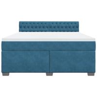Boxspring met matras fluweel blauw 180x200 cm - thumbnail