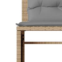 4-delige Loungeset met kussens poly rattan beige - thumbnail