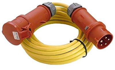 AS Schwabe 60707 Stroom Verlengkabel 32 A Geel 50.00 m N07V3V3-F 5G 4 mm² Met fasewisselaar