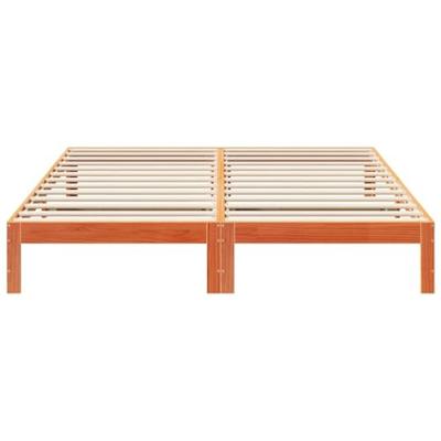 Bedframe zonder matras massief grenenhout wasbruin 160x200 cm