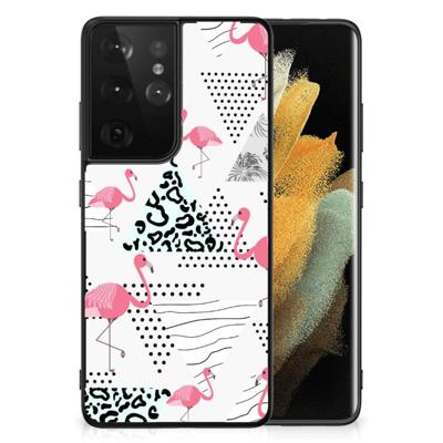 Samsung Galaxy S21 Ultra Dierenprint Telefoonhoesje Flamingo Triangle