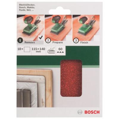 Bosch Accessories 2609256B15 Oscillerend schuurpapier Ongeperforeerd Korrelgrootte (num) 60 (l x b) 140 mm x 115 mm 10 stuk(s)