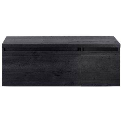 Frozen Badmeubelset 120 cm - Greeplijst in Kleur - Wastafel Onderkast met Bovenblad Black Oak