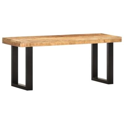 Bankje 110 cm massief ruw mangohout en staal