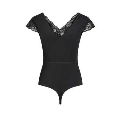 PIECES body met kant zwart