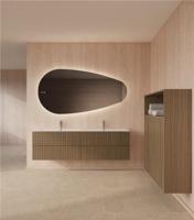 Spiegel Gliss Design Thalia Organisch 160 x 82 cm Incl. Spiegelverwarming en Indirect LED-verlichting Rondom - thumbnail