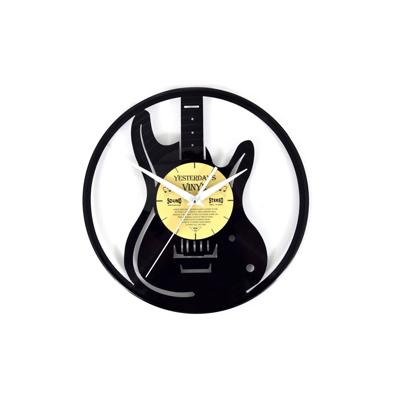 Vinyl Klok Gitaar - Gemaakt Van Een Gerecyclede Plaat Vinyl Klok Gitaar - Gemaakt Van Een Gerecyclede Plaat