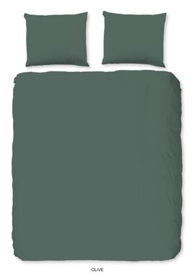 Good Morning Dekbedovertrek "uni dessin" - Groen - (200x200/220 cm) - Katoen