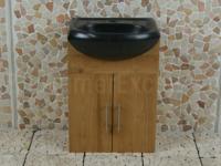 Badmöbel wandhängend Arjuna Cabinet 45x25,5x65 cm mit Waschbecken aus Terrazzo - thumbnail