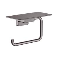 Hansgrohe AddStoris toiletrolhouder met planchet 15x8x9,3cm brushed black chroom - thumbnail