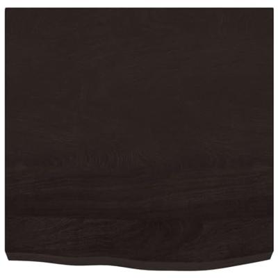 Wastafelblad 60x60x(2-6) cm behandeld massief hout donkerbruin