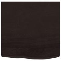 Wastafelblad 60x60x(2-6) cm behandeld massief hout donkerbruin - thumbnail