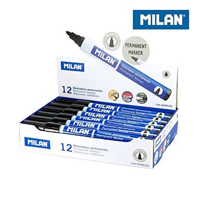 Permanente markeerstift Milan Zwart Ø 4 mm Ronde tip (12 Stuks)