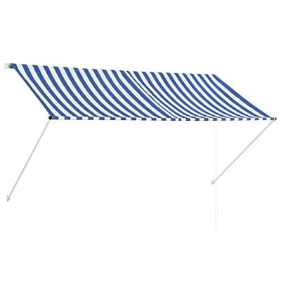 Luifel uittrekbaar 250x150 cm blauw en wit
