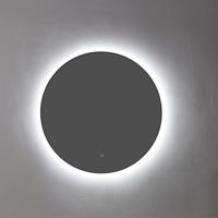 Badkamerspiegel Sanilux Rond LED 3 Kleuren Instelbaar Dimbaar Incl. Spiegelverwarming 100x2.5 cm Mat Zwart - thumbnail