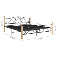 vidaXL Bedframe metaal zwart 180x200 cm - thumbnail