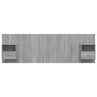 Hoofdbord met kastjes bewerkt hout grijs sonoma eikenkleurig - thumbnail