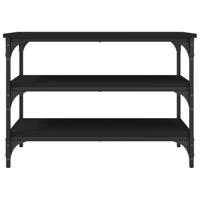 Schoenenbankje 70x38,5x49 cm bewerkt hout zwart - thumbnail