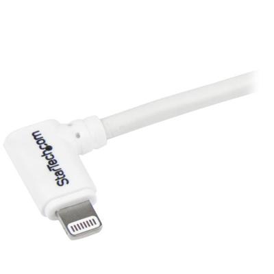 .com Haakse Lightning naar USB kabel voor iPhone  iPod  iPad - Apple MFI certified - 1 m - wit - Lightning-kabel - Lightning male naar USB male - 1 m
