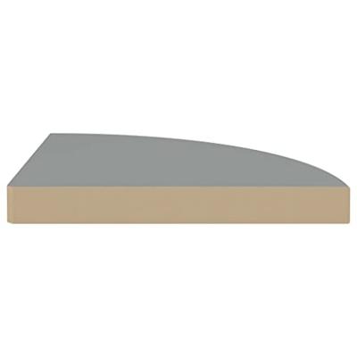 Hoekschappen zwevend 2 st 35x35x3,8 cm MDF grijs