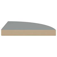 Hoekschappen zwevend 4 st 35x35x3,8 cm MDF grijs - thumbnail