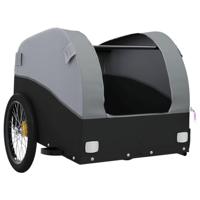 Fietstrailer 45 kg ijzer zwart en grijs - thumbnail