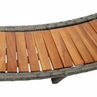 VidaXL Hottub ombouw opbergruimte en houten opstapje poly rattan grijs - thumbnail