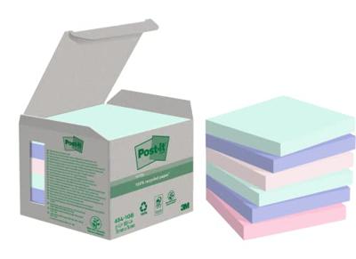 Post-it recycled notes Nature, 100 vel, ft76 x 76 mm, pak van 6 blokken, geassorteerde kleuren Post-it recycled notes Nature, 100 vel, ft76 x 76 mm, pak van 6 blokken, geassorteerde kleuren