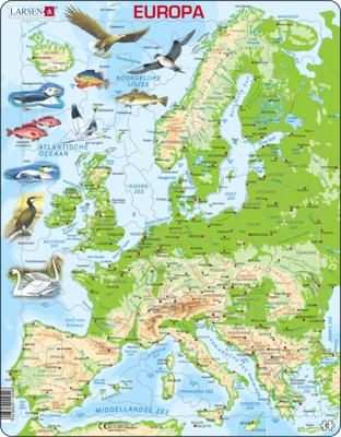 Selecta Larsen legpuzzel kaart europa - geografisch met dieren, 87st.