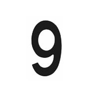 Intersteel Huisnummer 9Numbra zwart - 0023.402049 - thumbnail