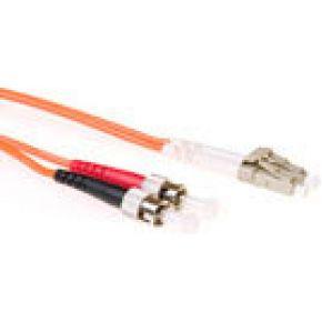 ACT 1 meter LSZH Multimode 50/125 OM2 glasvezel patchkabel duplex met LC en ST connectoren