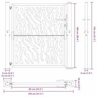 Poort met sporenontwerp 105x105 cm weervast staal - thumbnail