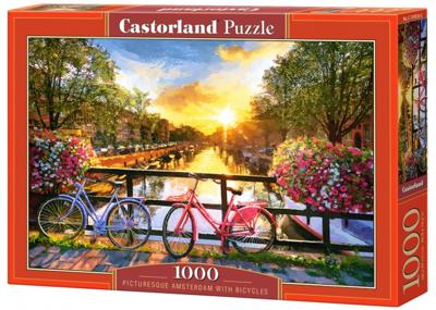 Picturesque Amsterdam with Bicycles Puzzel 1000 Stukjes