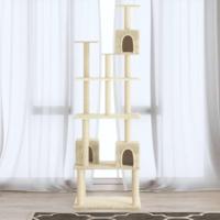 VidaXL Kattenmeubel met sisal krabpalen 188 cm crèmekleurig - thumbnail